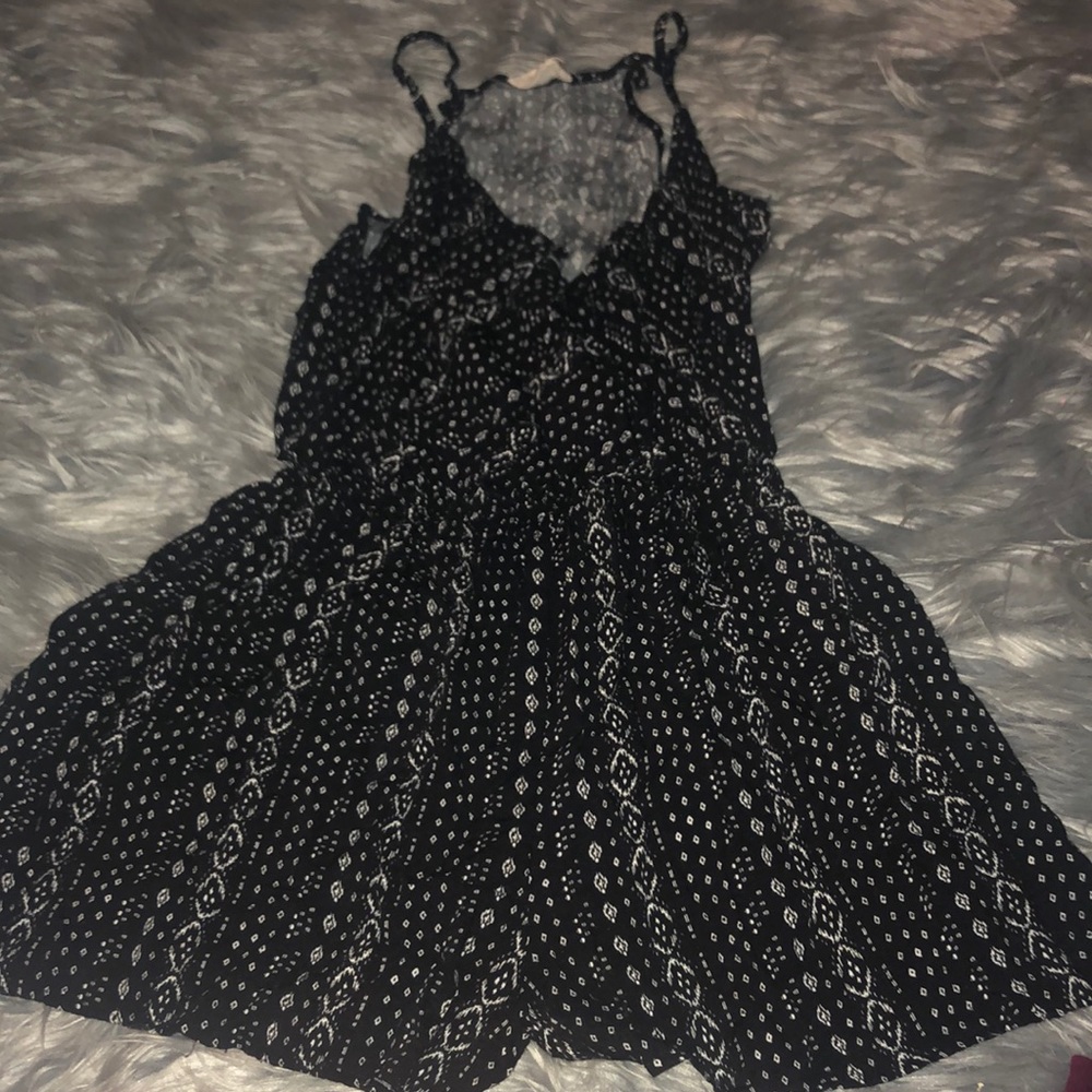 black and white romper
